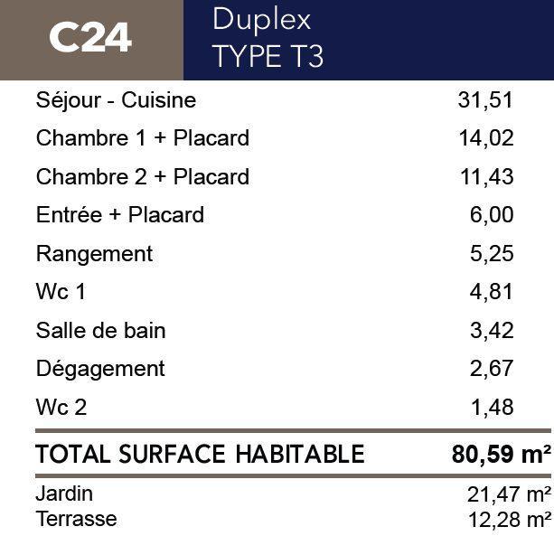 Appartement - 81 m² - 3 pièces