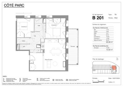 Appartement - 70 m² - 3 pièces