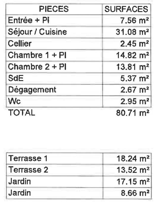 Appartement - 81 m² - 3 pièces