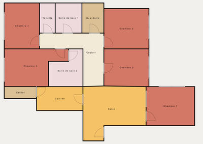 Chambre - 22 m² - 5 pièces