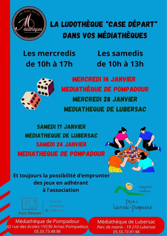 Atelier jeux de société à la médiathèque de Pompadour