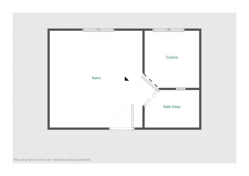 Studio - 19 m² - 1 pièce