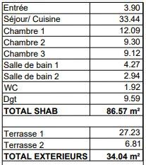 Appartement - 87 m² - 4 pièces