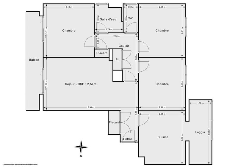 Appartement - 65 m² - 4 pièces