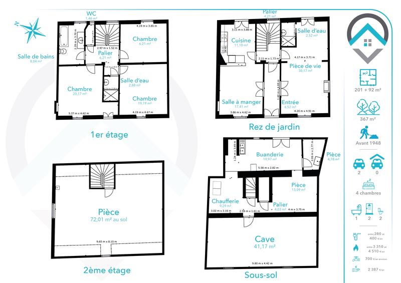 Maison - 201 m² - 7 pièces