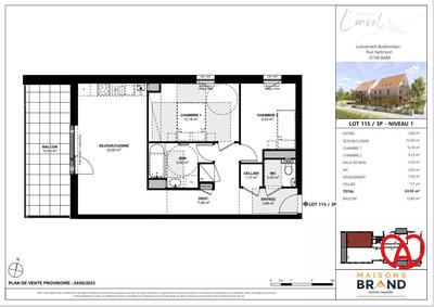 Appartement - 64 m² - 3 pièces