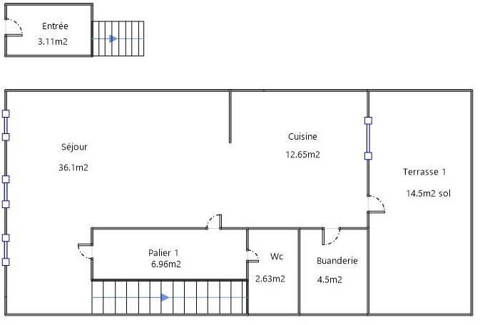 Appartement - 114 m² - 3 pièces