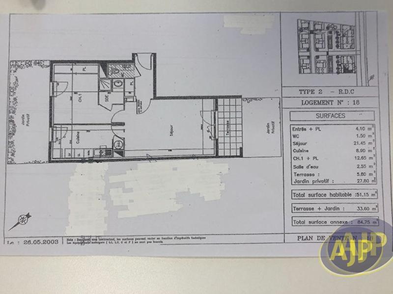 Appartement - 51 m² - 2 pièces