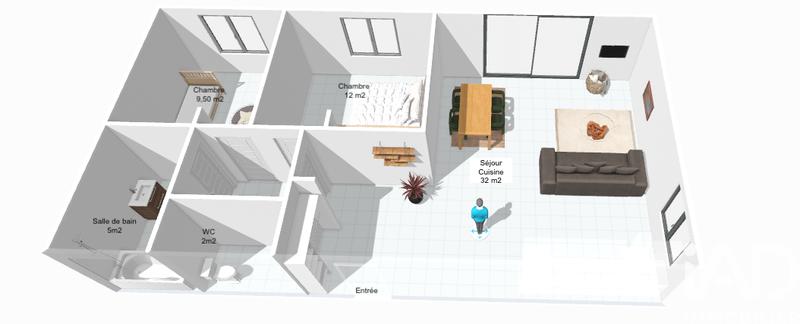 Appartement - 63 m² - 3 pièces