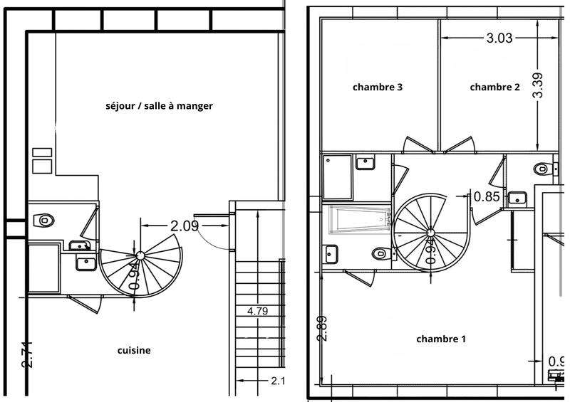 Duplex - 102 m² - 4 pièces
