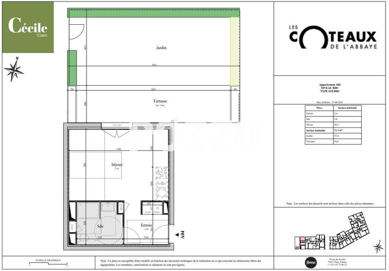 Appartement - 31 m² - 1 pièce