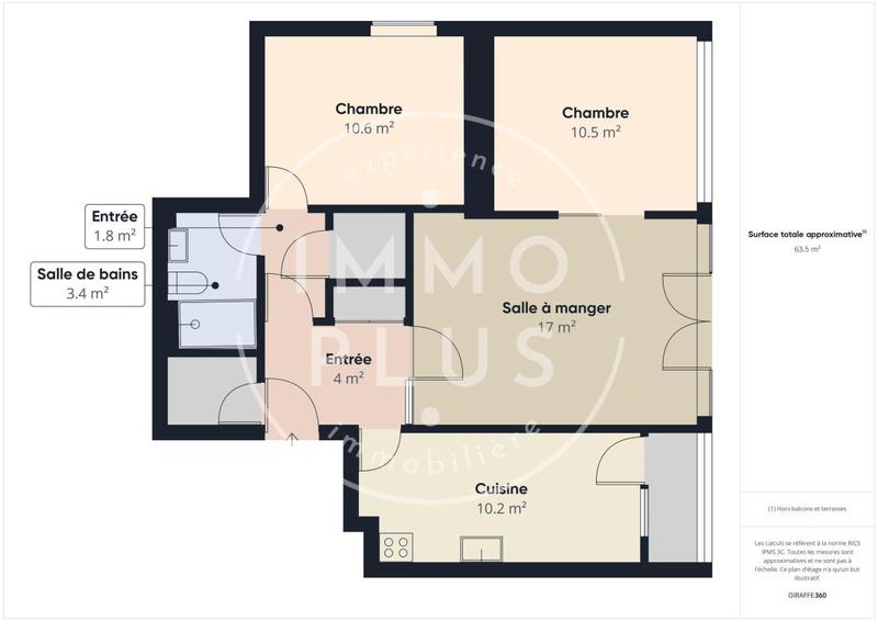 Appartement - 60 m² - 3 pièces