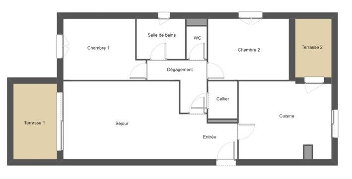 Appartement - 70 m² - 3 pièces
