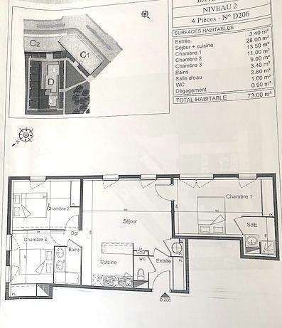 Appartement - 73 m² - 4 pièces