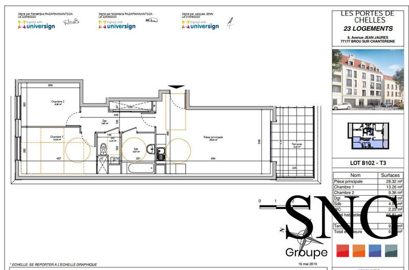 Appartement - 65 m² - 3 pièces