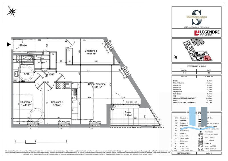 Appartement - 81 m² - 4 pièces