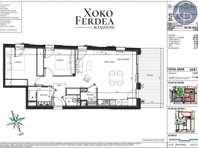 Maison - 65 m² - 3 pièces