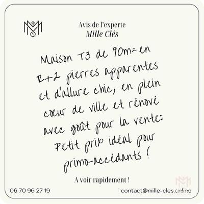 Maison de village - 90 m² - 3 pièces