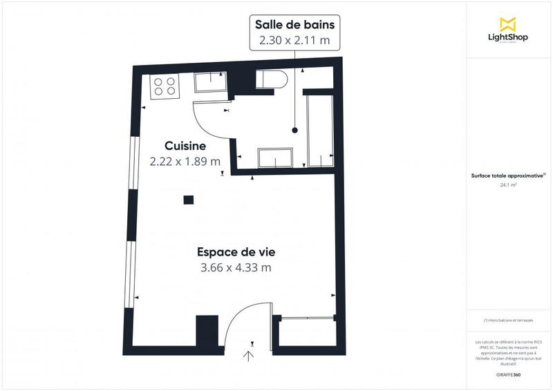Appartement - 24 m² - 1 pièce