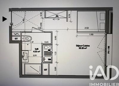 Appartement - 25 m² - 1 pièce