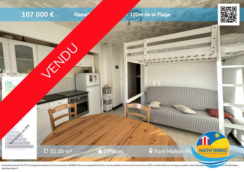 Appartement - 31 m² - 2 pièces