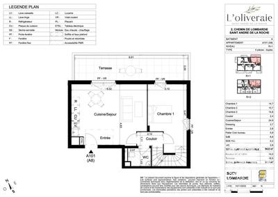 Appartement - 94 m² - 4 pièces