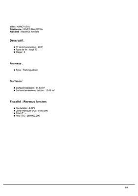 Appartement - 65 m² - 3 pièces