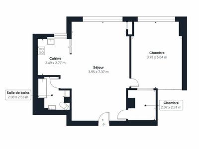 Appartement - 68 m² - 2 pièces