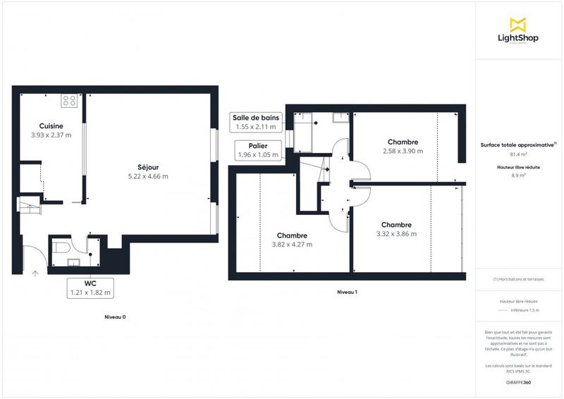 Duplex - 80 m² - 4 pièces