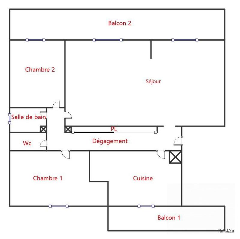 Appartement - 80 m² - 3 pièces