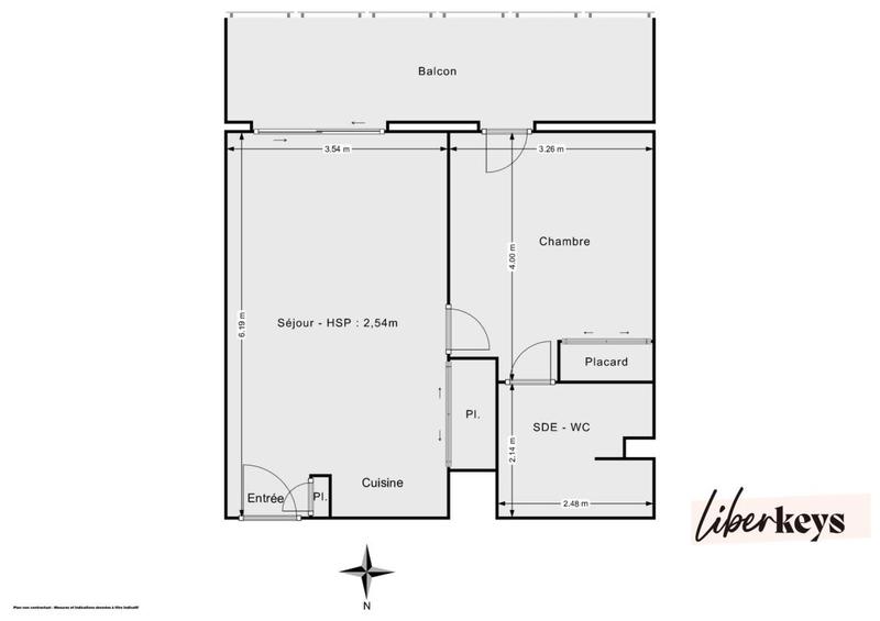 Appartement - 40 m² - 2 pièces