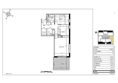 Appartement - 67 m² - 3 pièces