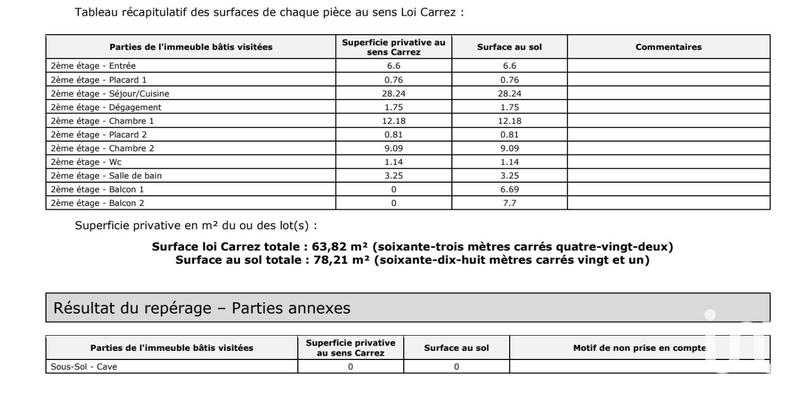 Appartement - 64 m² - 3 pièces