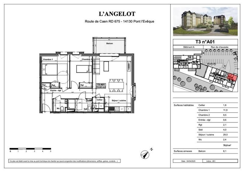 Appartement - 71 m² - 3 pièces