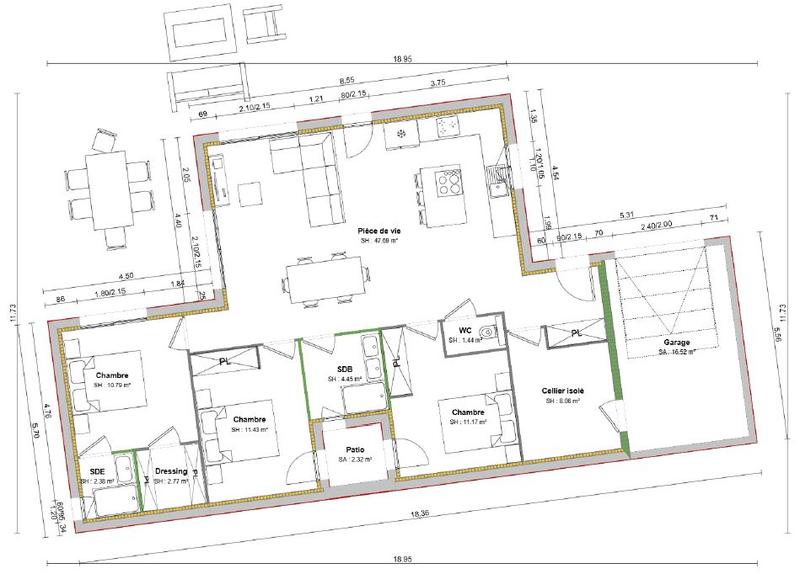 Maison - 100 m² - 4 pièces