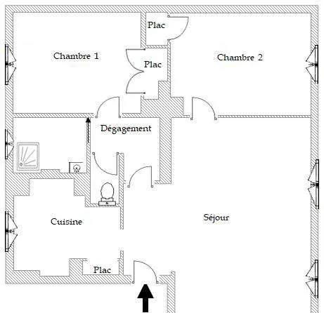 Appartement - 60 m² - 3 pièces