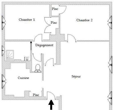 Appartement - 60 m² - 3 pièces