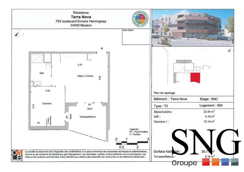 Appartement - 39 m² - 2 pièces