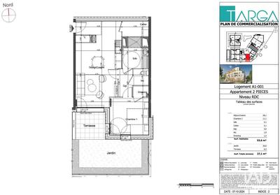 Appartement - 54 m² - 2 pièces