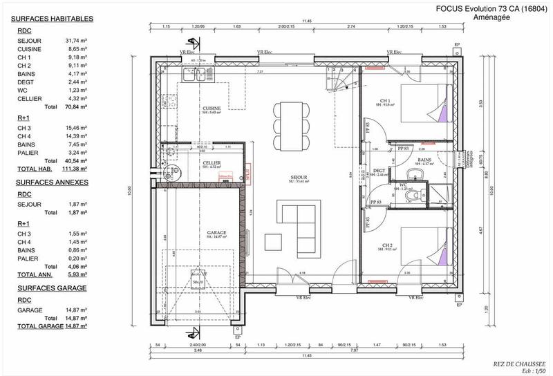 Maison - 73 m² - 3 pièces