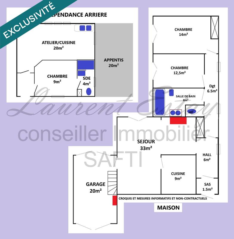 Maison - 95 m² - 3 pièces