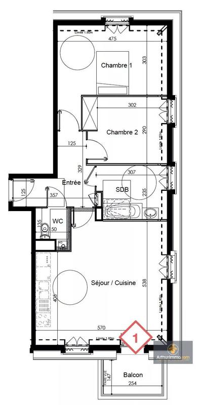 Appartement - 68 m² - 3 pièces