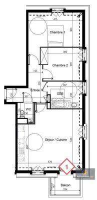 Appartement - 68 m² - 3 pièces