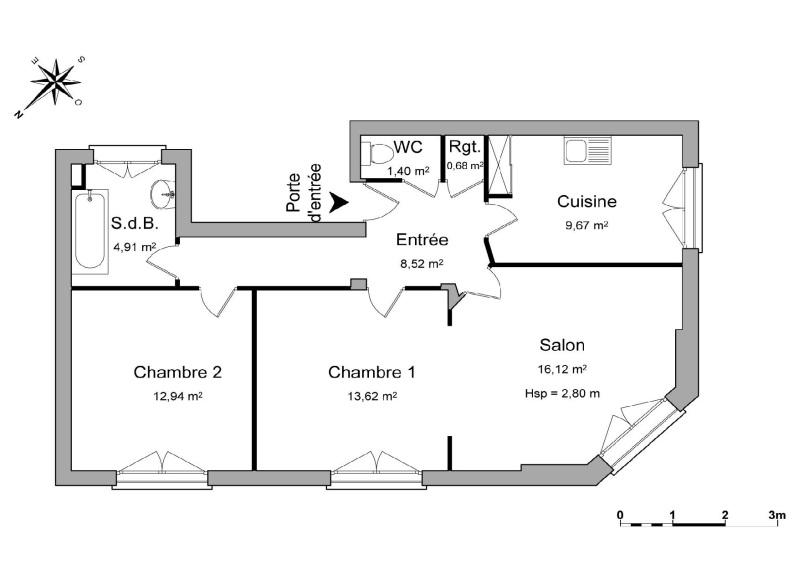 Appartement - 68 m² - 3 pièces