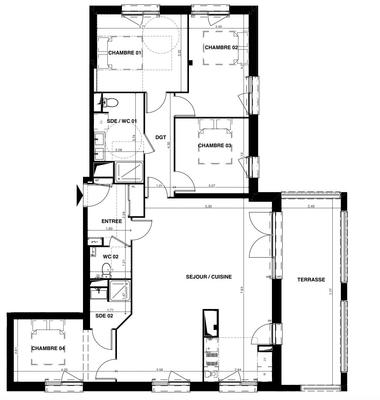 Appartement - 110 m² - 5 pièces