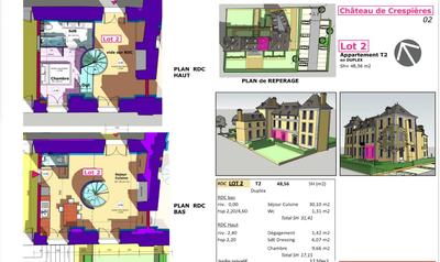 Appartement - 48 m² - 2 pièces