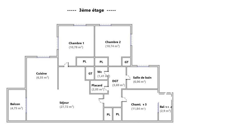 Appartement - 81 m² - 4 pièces