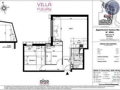 Appartement - 56 m² - 2 pièces