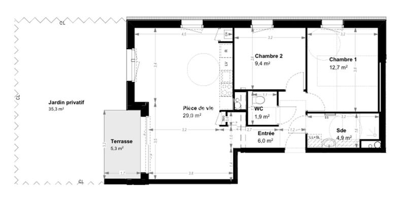 Appartement - 63 m² - 3 pièces