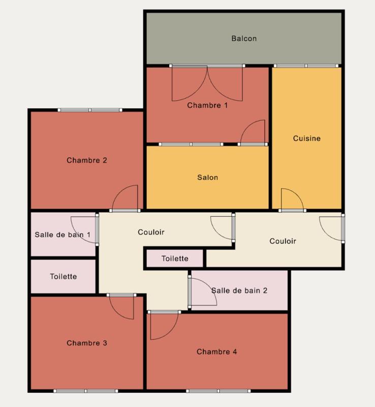 Chambre - 16 m² - 4 pièces